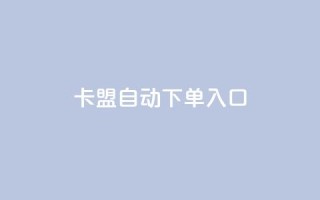 卡盟自动下单入口 - 一键下单卡盟服务,便捷高效操作~