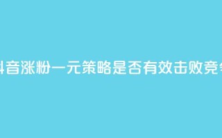 抖音涨粉一元是真的吗 - 抖音涨粉一元策略是否有效?击败竞争对手的绝佳方法!~