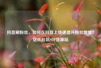 抖音刷粉丝,如何在抖音上快速提升粉丝数量?亿乐社区SUP货源站