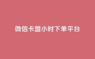 微信卡盟24小时下单平台 - 24小时便捷下单的微信卡盟平台揭秘!