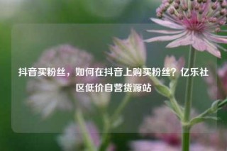 抖音买粉丝,如何在抖音上购买粉丝?亿乐社区低价自营货源站