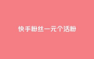 快手粉丝一元1000个活粉 - 获取1000个快手活粉只需1元!