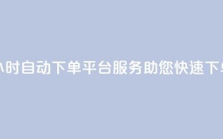 24小时自动下单平台服务,助您快速下单