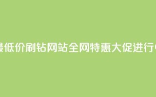 最低价!刷钻网站全网特惠大促进行中