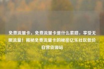 免费流量卡,免费流量卡是什么套路,享受无限流量!揭秘免费流量卡的秘密亿乐社区低价自营货源站