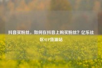 抖音买粉丝,如何在抖音上购买粉丝?亿乐社区SUP货源站