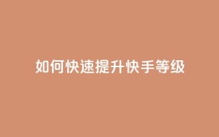 如何快速提升快手call等级