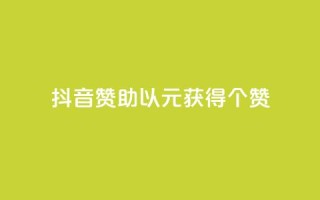 抖音赞助,以1元获得100个赞!