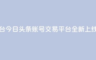 今日头条账号买卖平台 - 今日头条账号交易平台全新上线探索最优选择~