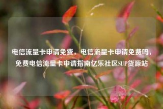 电信流量卡申请免费,电信流量卡申请免费吗,免费电信流量卡申请指南亿乐社区SUP货源站