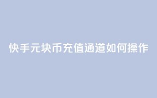快手1元10块币充值通道如何操作
