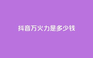 抖音4万火力是多少钱 - 抖音4万火力价格解析!