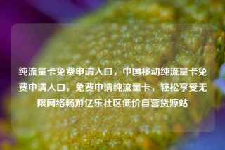 纯流量卡免费申请入口,中国移动纯流量卡免费申请入口,免费申请纯流量卡,轻松享受无限网络畅游亿乐社区低价自营货源站