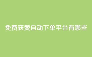 免费获赞自动下单平台有哪些 - 免费获赞自动下单平台推荐2021哪些?~