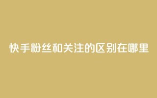快手粉丝和关注的区别在哪里 - 快手粉丝与关注的区别解析!