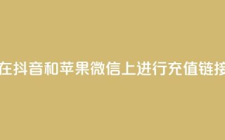 如何在抖音和苹果微信上进行充值链接设置