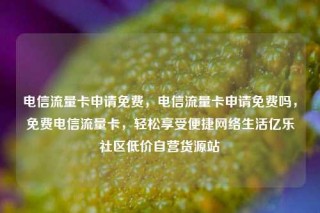电信流量卡申请免费,电信流量卡申请免费吗,免费电信流量卡,轻松享受便捷网络生活亿乐社区低价自营货源站