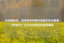 抖音刷粉丝,如何有效利用抖音提升粉丝数量与影响力?亿乐社区低价自营货源站