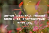 流量卡办理,流量卡办理入口,详解如何高效办理流量卡,步骤、技巧与注意事项亿乐社区低价自营货源站