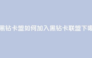刷黑钻卡盟 - 如何加入黑钻卡联盟?!