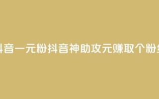 抖音一元1000粉(抖音神助攻:1元赚取1000个粉丝)