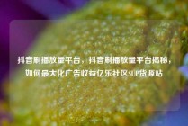 抖音刷播放量平台,抖音刷播放量平台揭秘,如何最大化广告收益亿乐社区SUP货源站