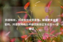 抖音粉丝,抖音粉丝业务套餐,解锁更多流量密码,抖音如何吸引并留住粉丝亿乐社区SUP货源站