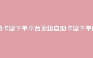 自助卡盟下单平台:顶级自助卡盟下单服务
