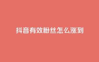 抖音有效粉丝怎么涨到500 - 如何快速增加抖音粉丝至500!