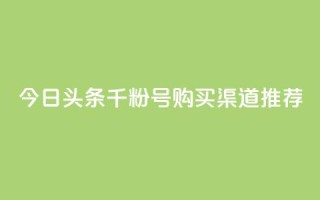 今日头条千粉号购买渠道推荐