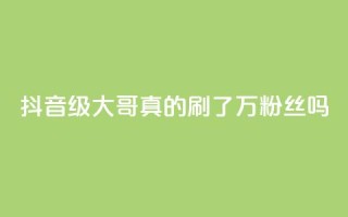 抖音60级大哥:真的刷了2000万粉丝吗?