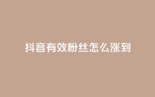 抖音有效粉丝怎么涨到500 - 如何快速增加抖音粉丝至500!