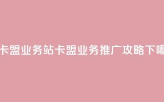 b站卡盟业务 - B站卡盟业务推广攻略~