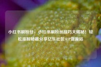 小红书刷粉丝,小红书刷粉丝技巧大揭秘!轻松涨粉秘籍分享亿乐社区SUP货源站