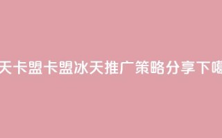 冰天卡盟 - 卡盟冰天SEO推广策略分享!