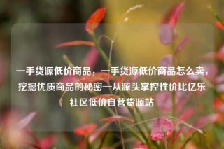 一手货源低价商品,一手货源低价商品怎么卖,挖掘优质商品的秘密—从源头掌控性价比亿乐社区低价自营货源站