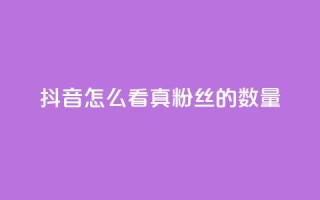 抖音怎么看真粉丝的数量 - 如何在抖音上查看真实粉丝数量!