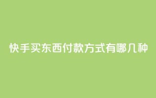快手买东西付款方式有哪几种 - 快手购物支持的付款方式有哪些!