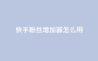 快手粉丝增加器怎么用 - 快手粉丝增长工具使用指南!