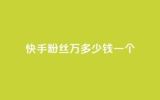 快手粉丝4万多少钱一个 - 快手4万粉丝价格多少?!