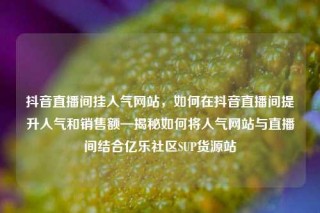 抖音直播间挂人气网站,如何在抖音直播间提升人气和销售额—揭秘如何将人气网站与直播间结合亿乐社区SUP货源站