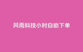 风雨科技24小时自助下单 - 风雨科技24小时自助服务订购!