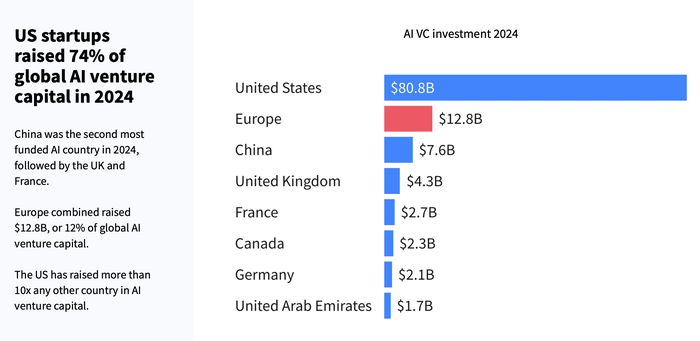2024年全球AI投资猛增至1100亿美元，中国表现突出居第二  第2张