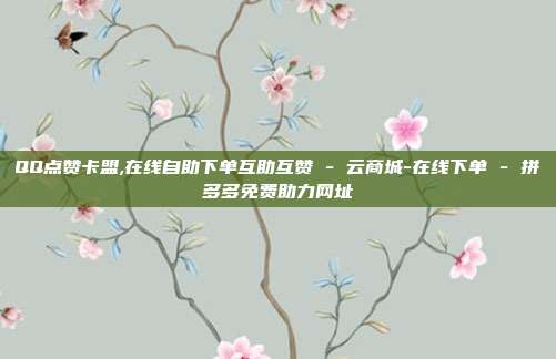 QQ点赞卡盟,在线自助下单互助互赞 - 云商城-在线下单 拼多多免费助力网址  第1张
