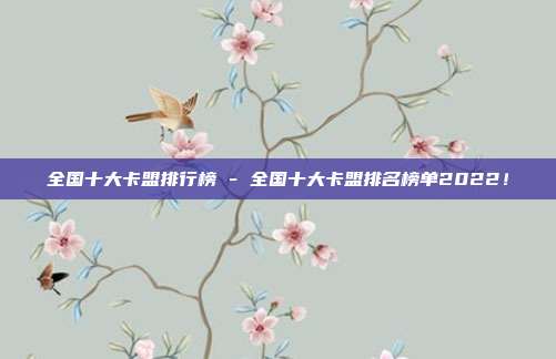 全国十大卡盟排行榜 - 全国十大卡盟排名榜单2022！  第1张
