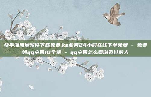 快手涨流量软件下载免费,ks业务24小时在线下单免费 - 免费邻qq空间10个赞 qq空间怎么看浏览过的人  第1张