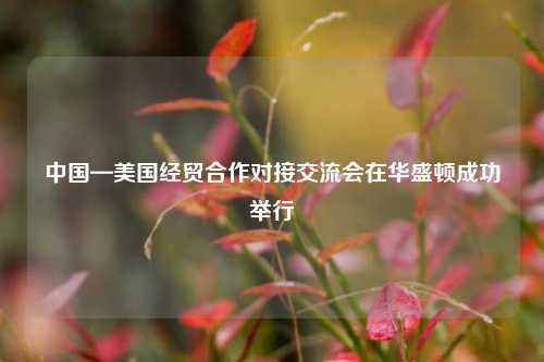 中国—美国经贸合作对接交流会在华盛顿成功举行  第1张 中国—美国经贸合作对接交流会在华盛顿成功举行  第1张