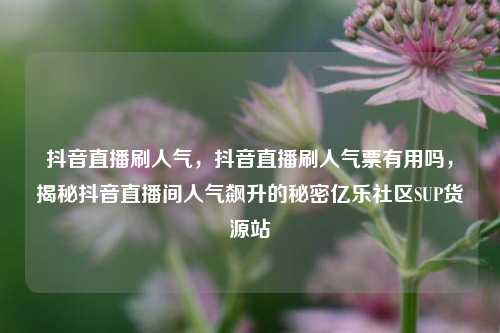 抖音直播刷人气，抖音直播刷人气票有用吗	，揭秘抖音直播间人气飙升的秘密亿乐社区SUP货源站  第1张