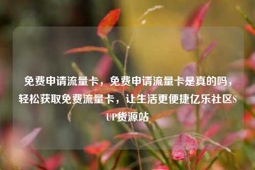 免费申请流量卡，免费申请流量卡是真的吗	，轻松获取免费流量卡，让生活更便捷亿乐社区SUP货源站  第1张