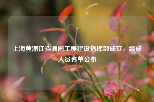上海黄浦江挡潮闸工程建设指挥部成立，组成人员名单公布  第1张